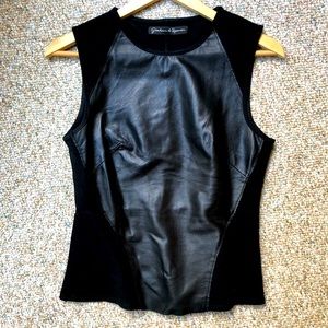 Graham & Spencer leather front sleeveless top